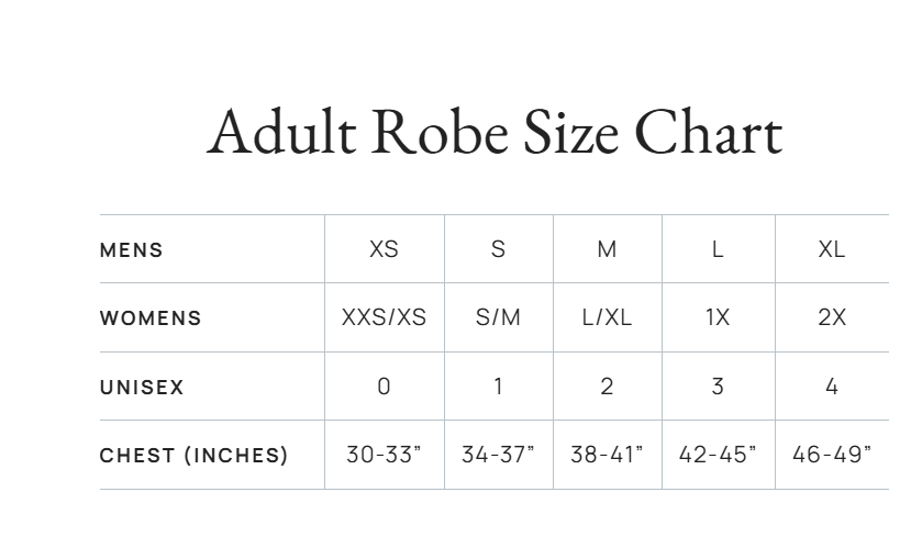 Product size guide
