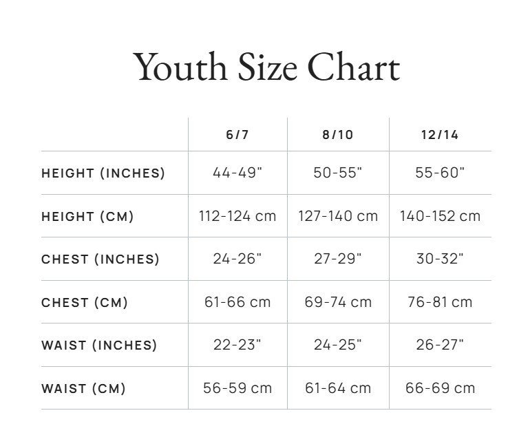 Product size guide