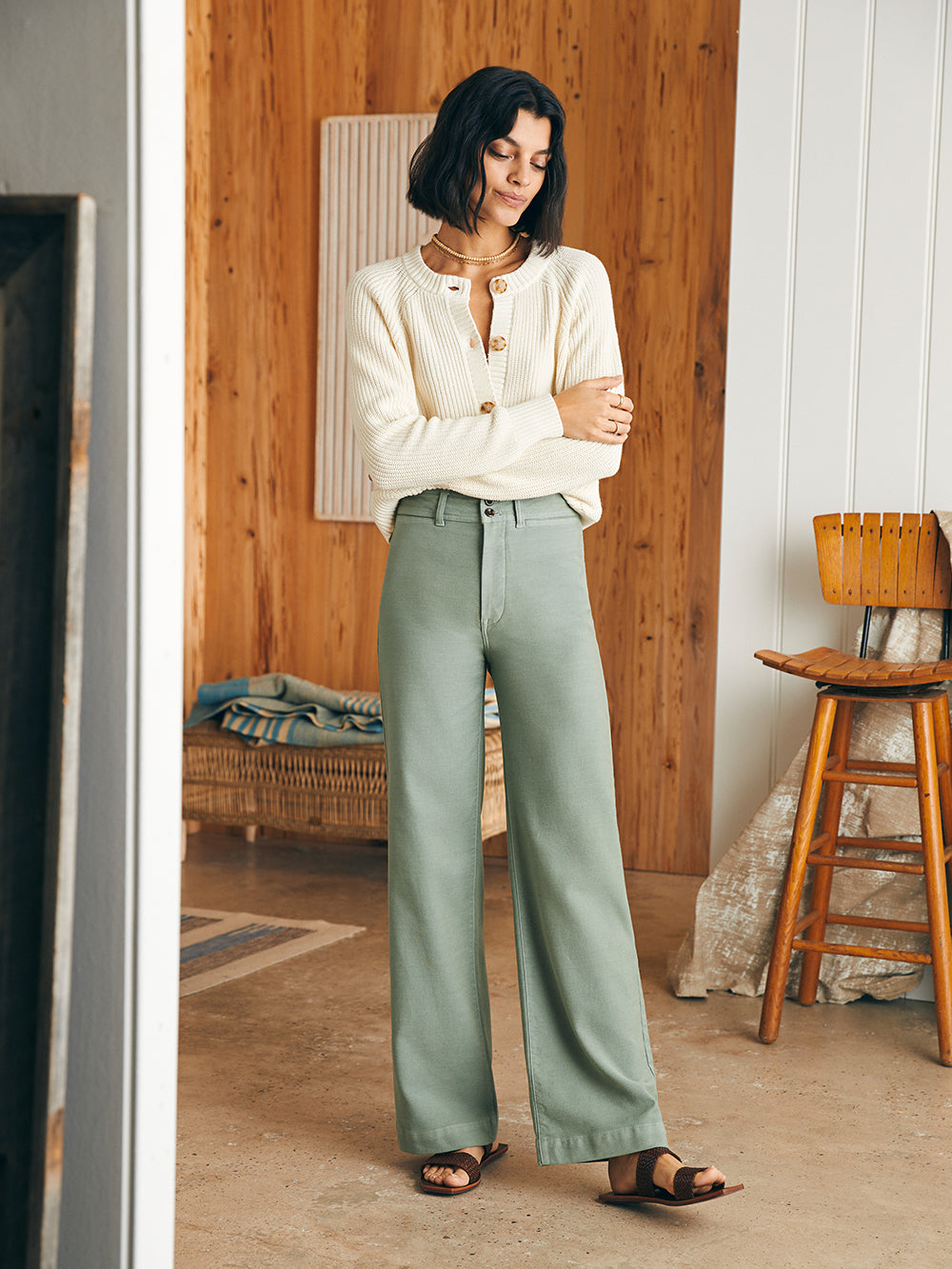 Womens - Stretch Terry Harbor Pant | Coastal Sage