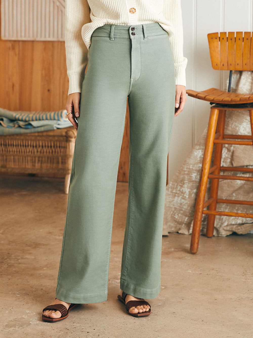 Womens - Stretch Terry Harbor Pant | Coastal Sage