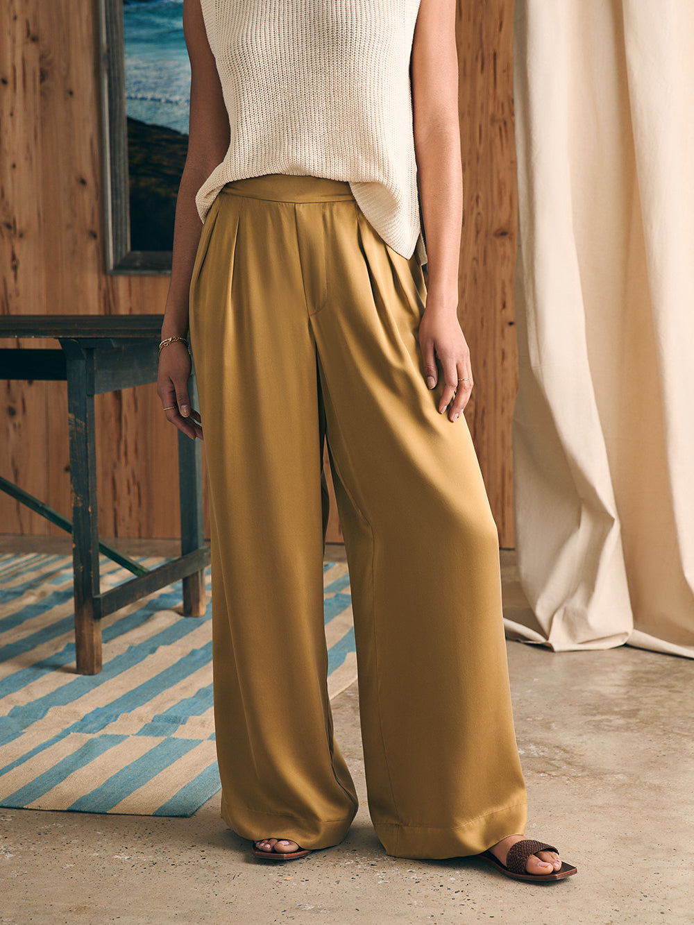 Womens - Sandwashed Silk Gemma Pant | Antique Bronze