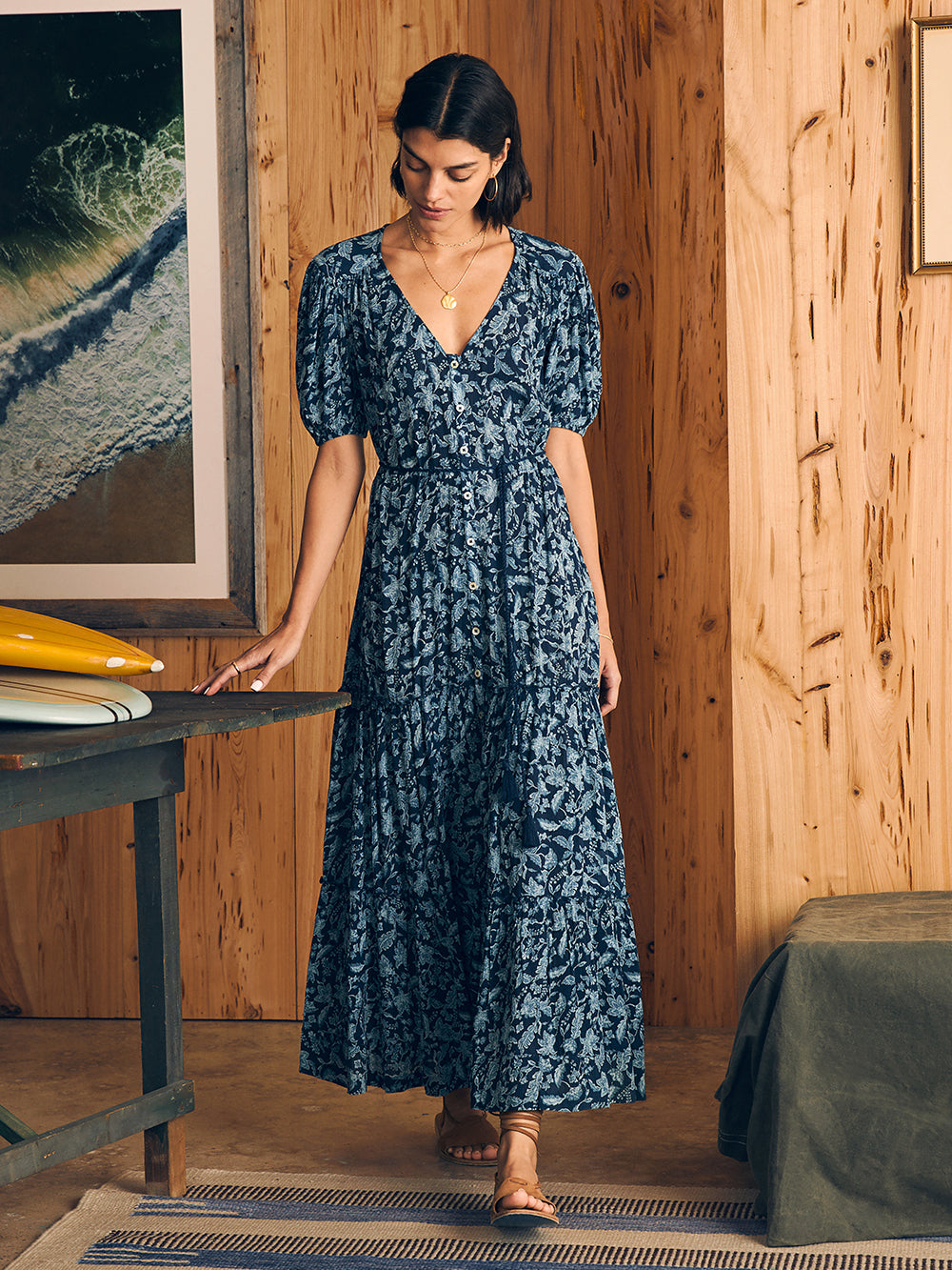 Womens - Orinda Maxi Dress | Blue Esna Floral