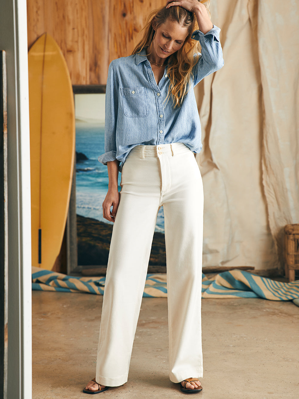 Womens - Stretch Terry Harbor Pant | Egret