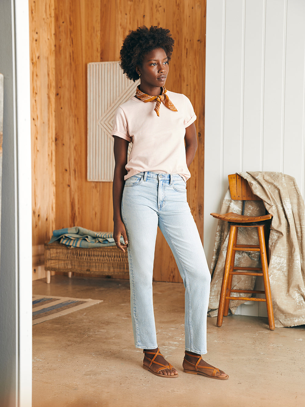 Womens - Sunwashed Crew Tee | Peach Whip