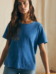 Womens - Sunwashed Crew Tee | Medium Indigo Wash