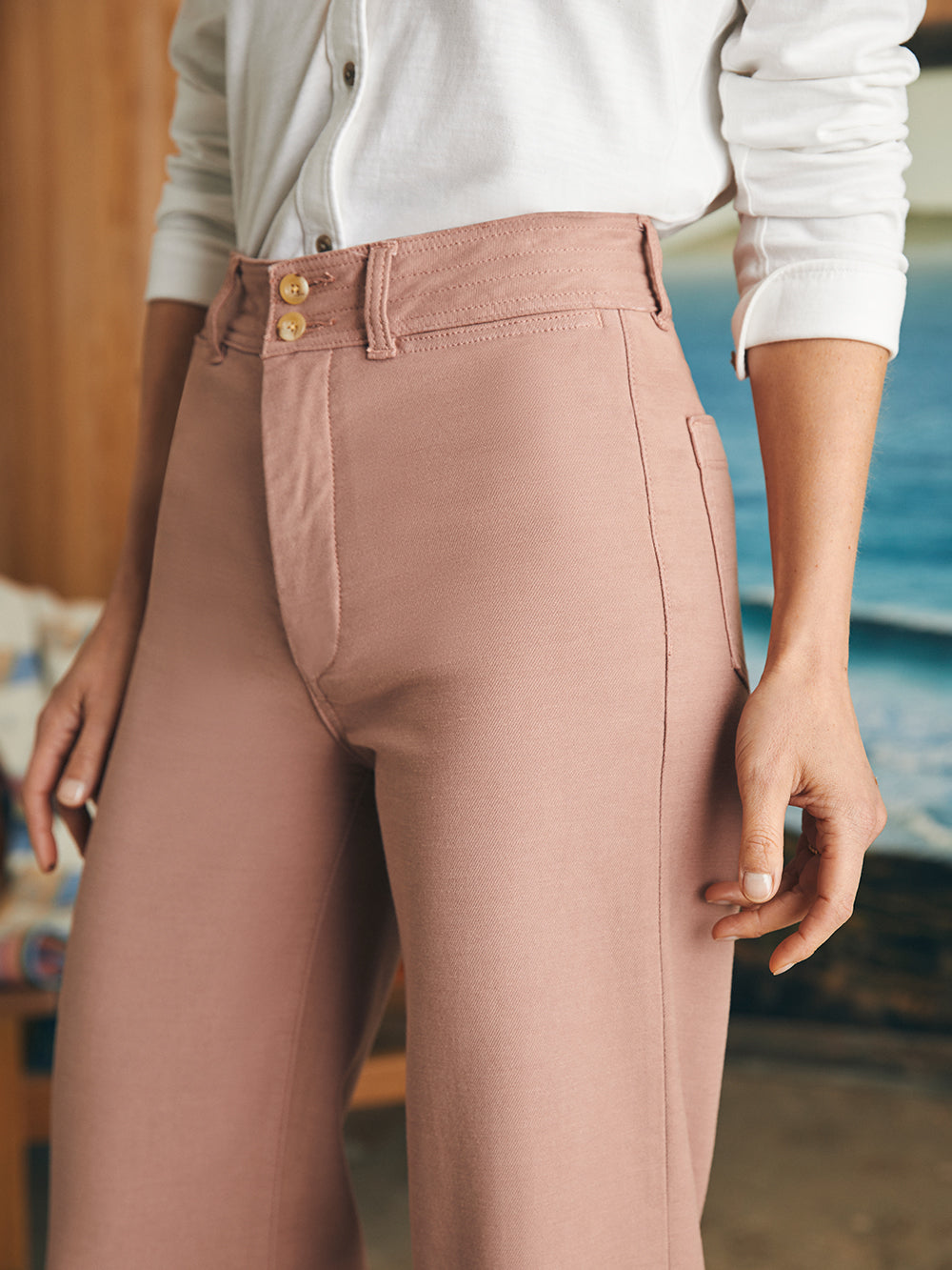 Womens - Stretch Terry Harbor Pant | Wood Rose