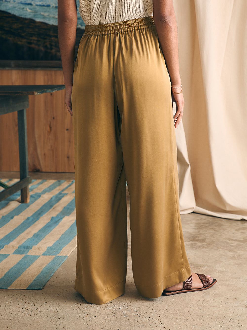 Womens - Sandwashed Silk Gemma Pant | Antique Bronze