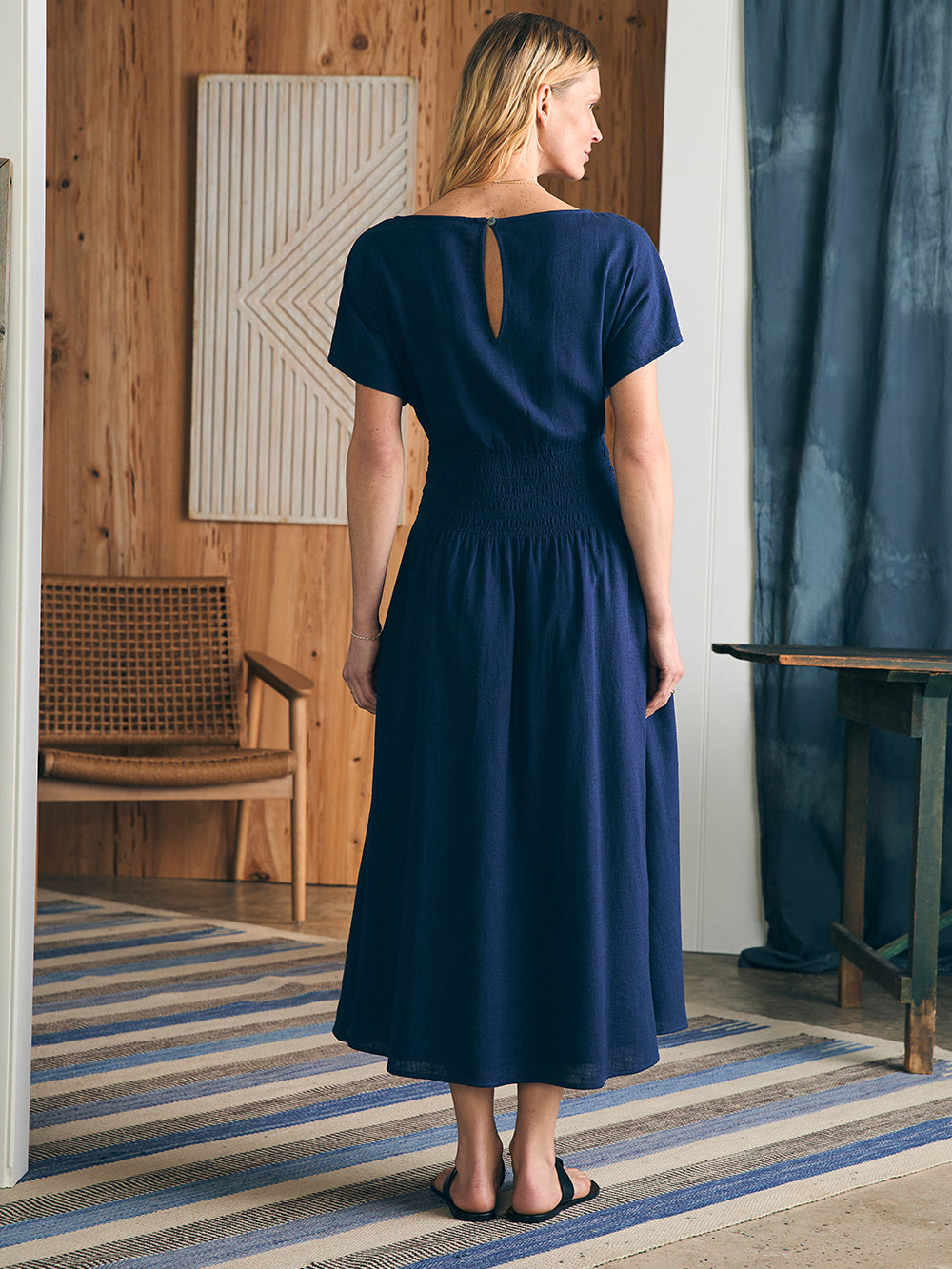 Womens - Coast To Coast Midi Dress | Navy