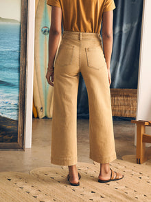 Womens - Natural Dye Denim Harbor Crop Pant | Gilded Sand Wash