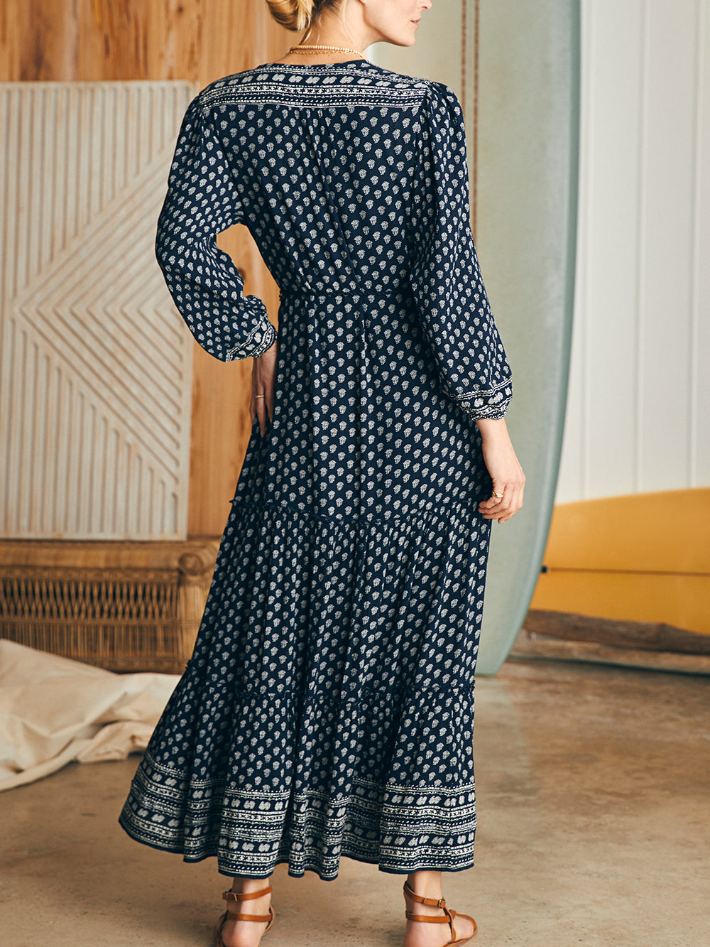 Womens - Orinda Long Sleeve Maxi Dress | Lotus Floral Print