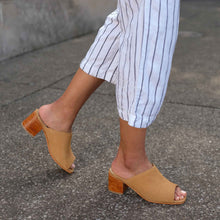 Paloma Open Toe Mule Sand Women's Leather Heel Nisolo