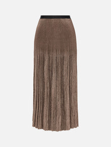 Foil Pleated Skirt | Golden
