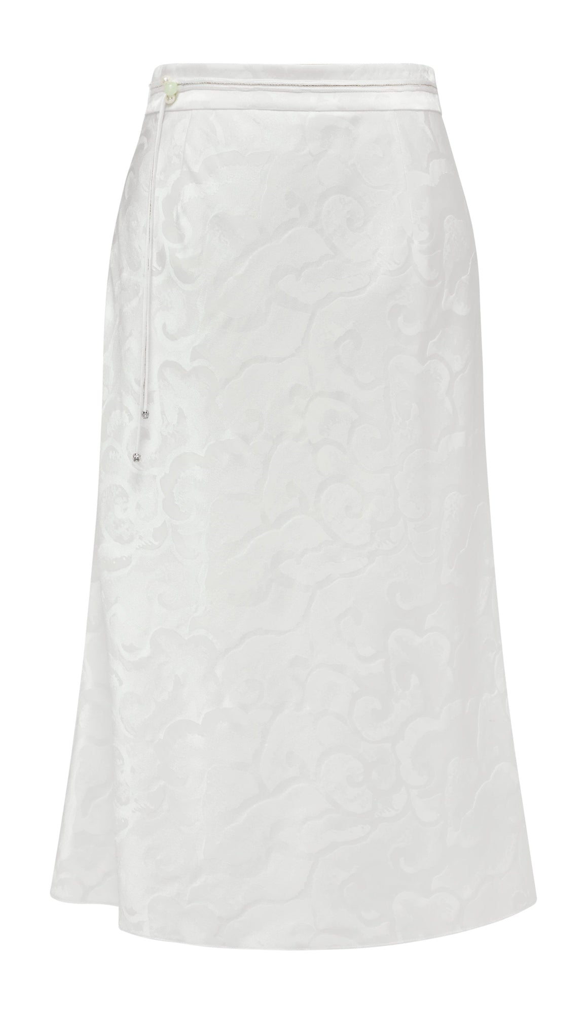 Jacquard Midi Skirt | White