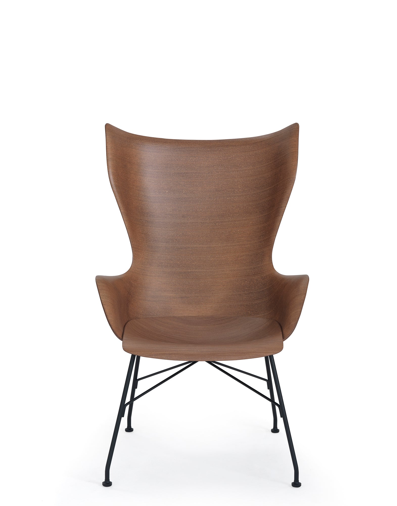 K/Wood Basic Veneer Amchair | Single | Dark Wood/Black