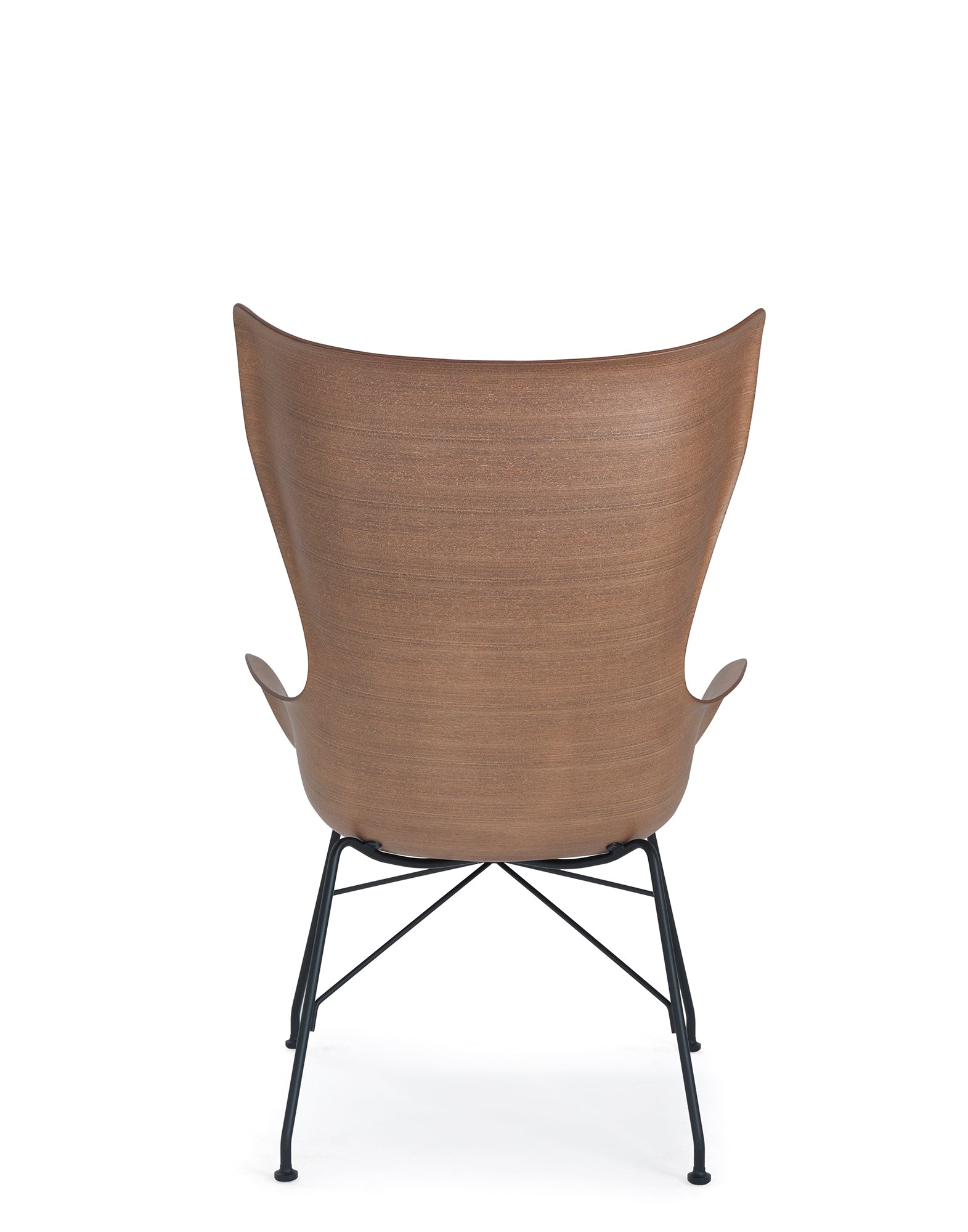 K/Wood Basic Veneer Amchair | Single | Dark Wood/Black