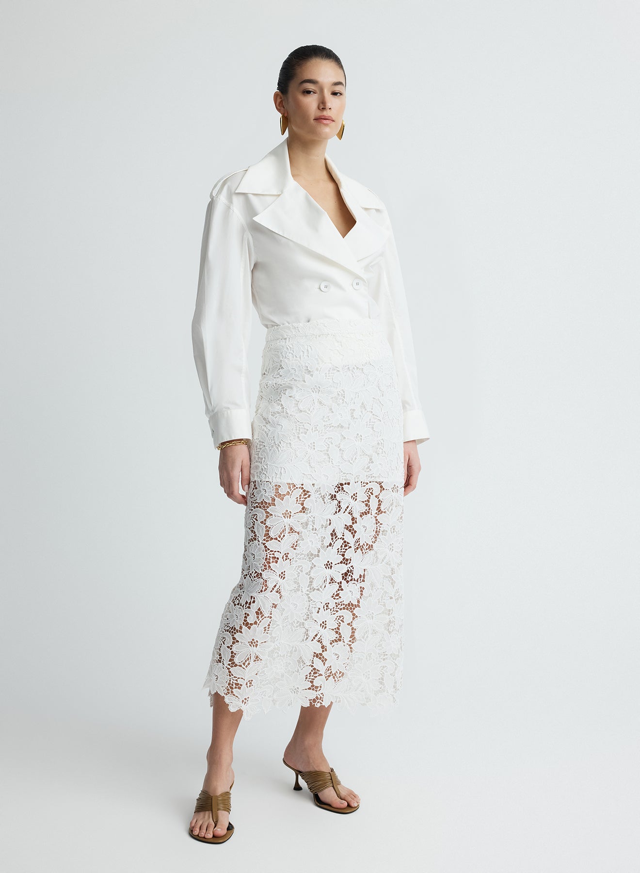 Luna Skirt | White Guipure Lace