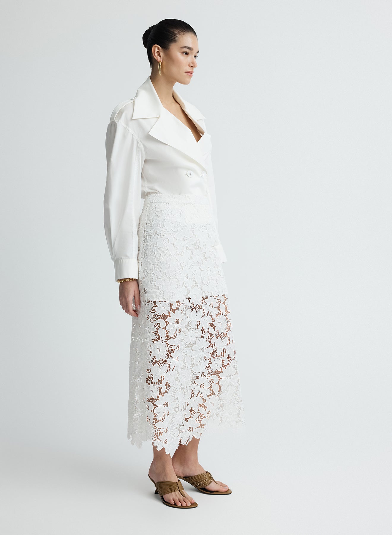 Luna Skirt | White Guipure Lace