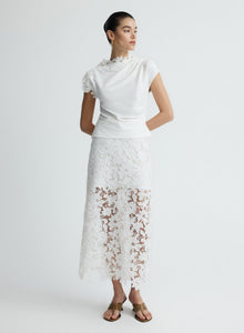 Luna Skirt | White Guipure Lace