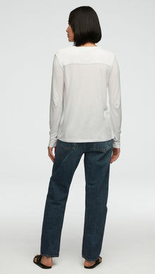 Henley Tee in Viscose Jersey | White