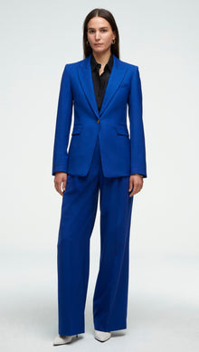 Single Button Blazer in Seasonless Wool | Cobalt