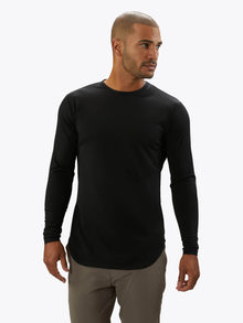 AO Long Sleeve Elongated Tee | Black Signature-fit PYCA Pro