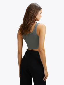 Womens | Coreflex Form-Fitting Cropped Tank | Sage