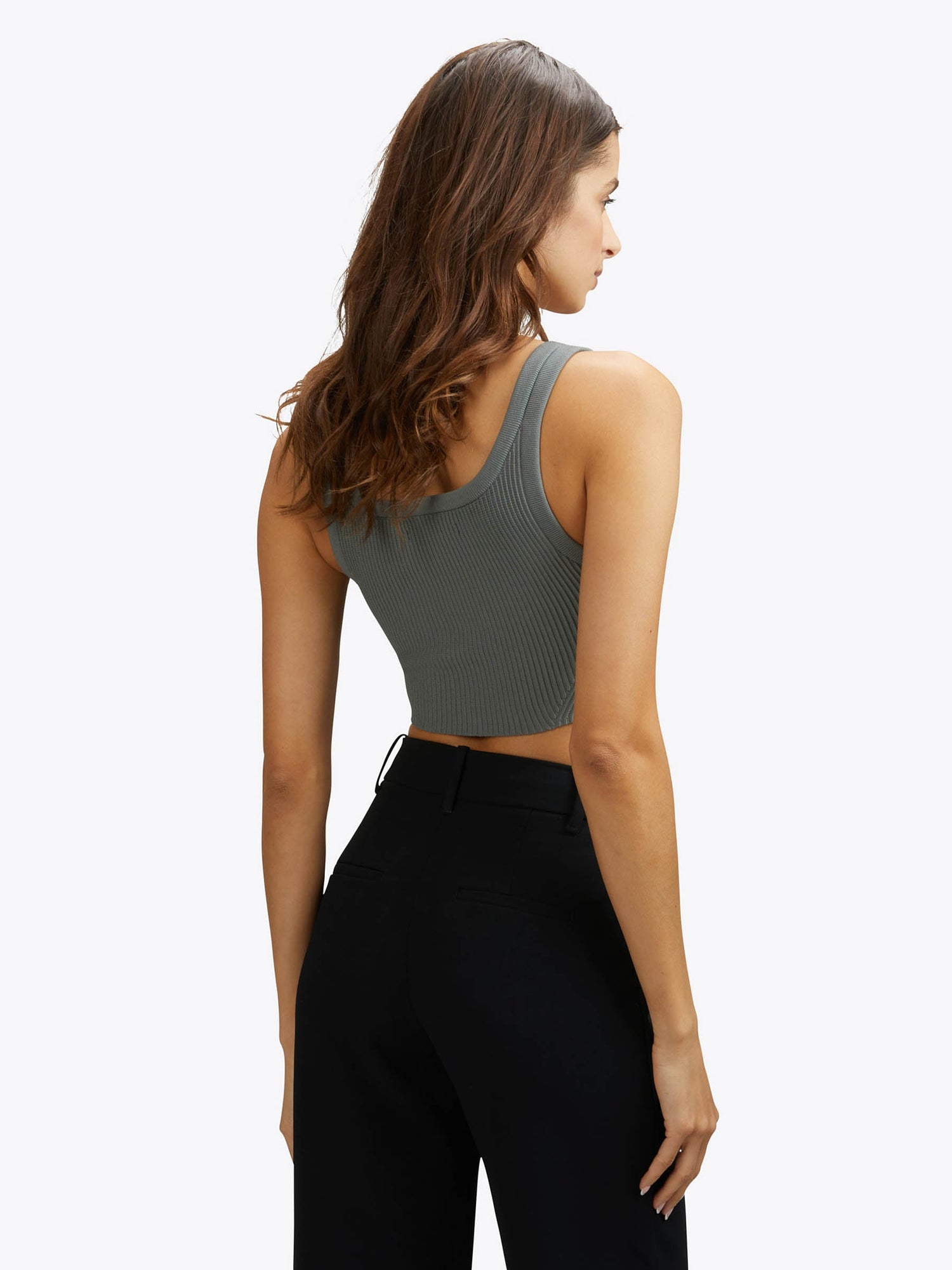 Womens | Coreflex Form-Fitting Cropped Tank | Sage