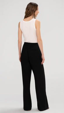 Pull-On Relaxed Trouser in Linen Blend | Black