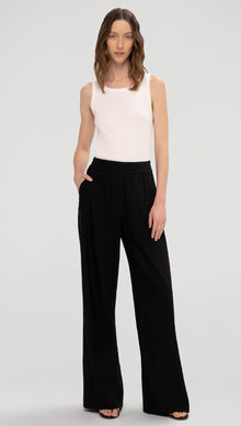 Pull-On Relaxed Trouser in Linen Blend | Black