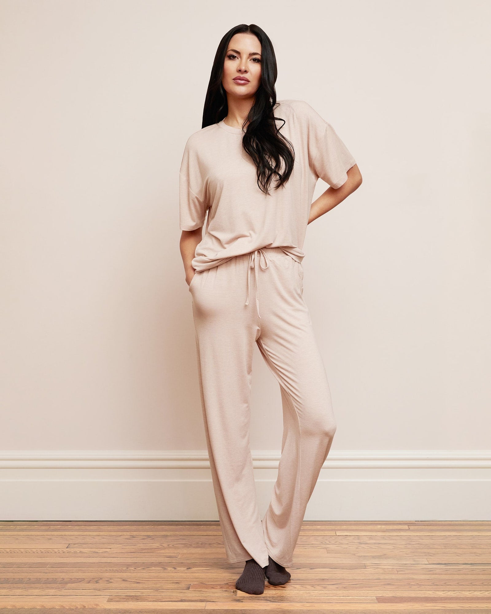 Straight Leg Pull On Pant | Heather Sand