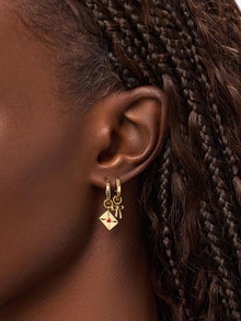 14K Gold Plated Enamel Red Heart Love Vday Earring Charms For Women Ana Luisa Love Letter Charms