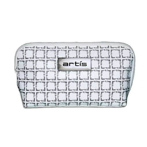 Clutch Bag with black logo pattern | White