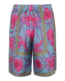 Versace | Acid Bouquet Print Silk Shorts