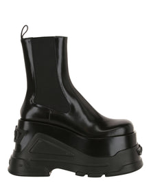 Versace | Platform Leather Ankle Boots