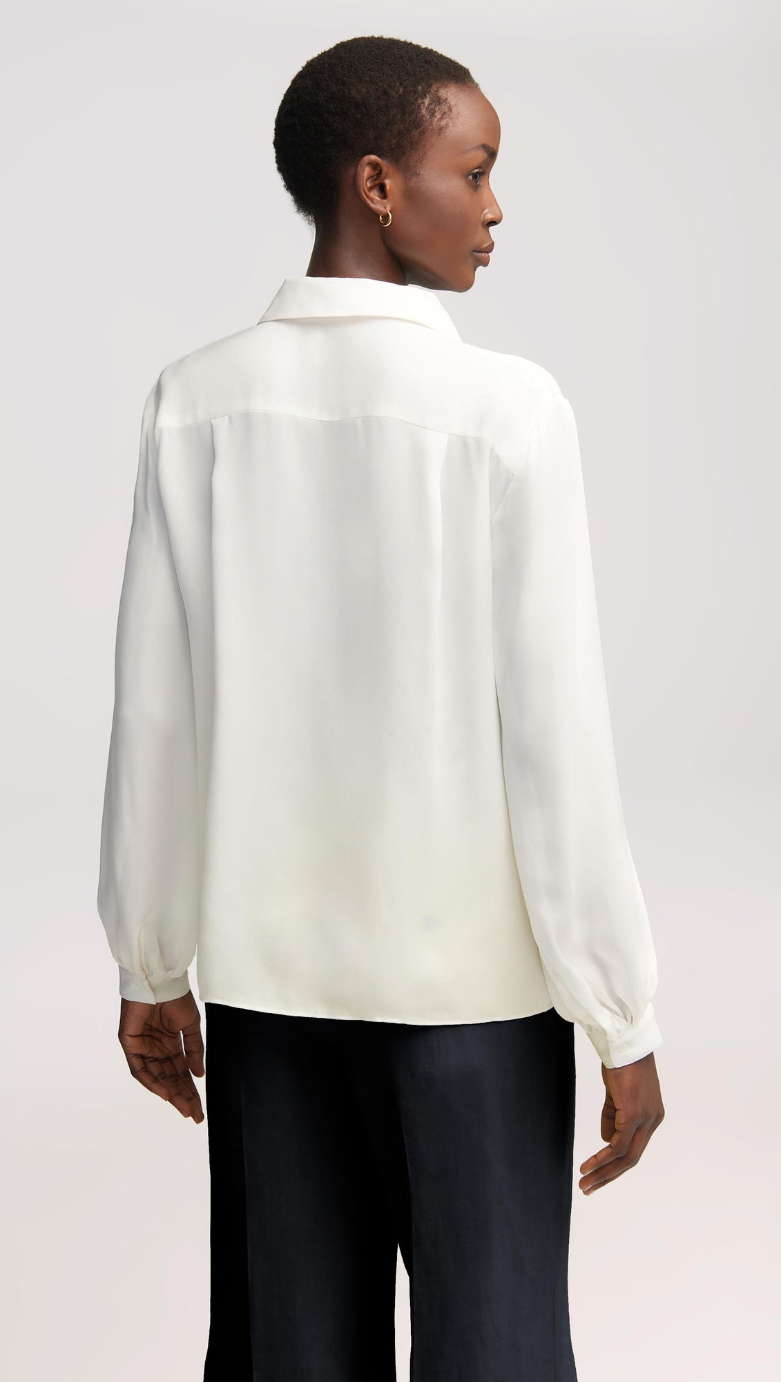 Vesey Blouse in Double Georgette | Ivory