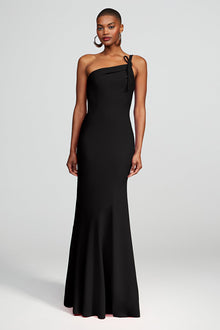 Halston | Sybil Gown In Crepe | Black