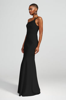 Halston | Sybil Gown In Crepe | Black