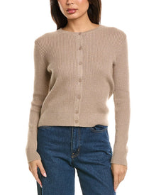 The Cashmere Project | Womens | Lurex Mini Rib Cashmere-Blend Cardigan | Brown
