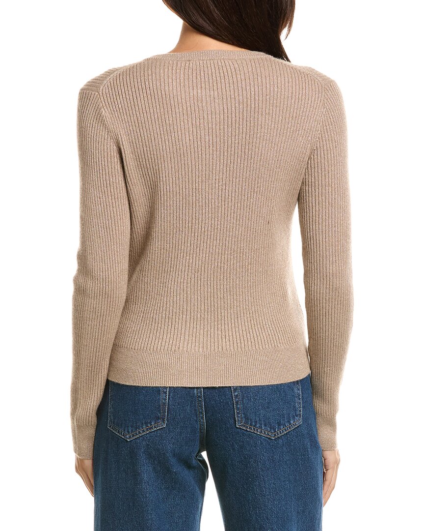The Cashmere Project | Womens | Lurex Mini Rib Cashmere-Blend Cardigan | Brown