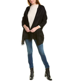 Amicale Cashmere | Womens | Solid Cashmere & Wool-Blend Wrap | Black