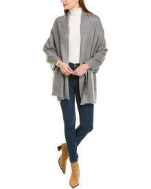 Amicale Cashmere | Womens | Solid Cashmere & Wool-Blend Wrap | Grey