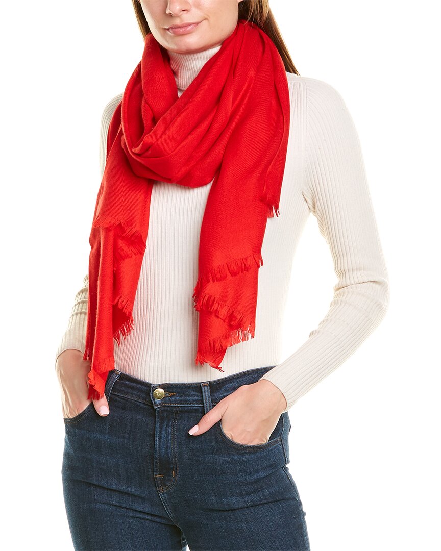 Amicale Cashmere | Womens | Solid Cashmere & Wool-Blend Wrap | Red