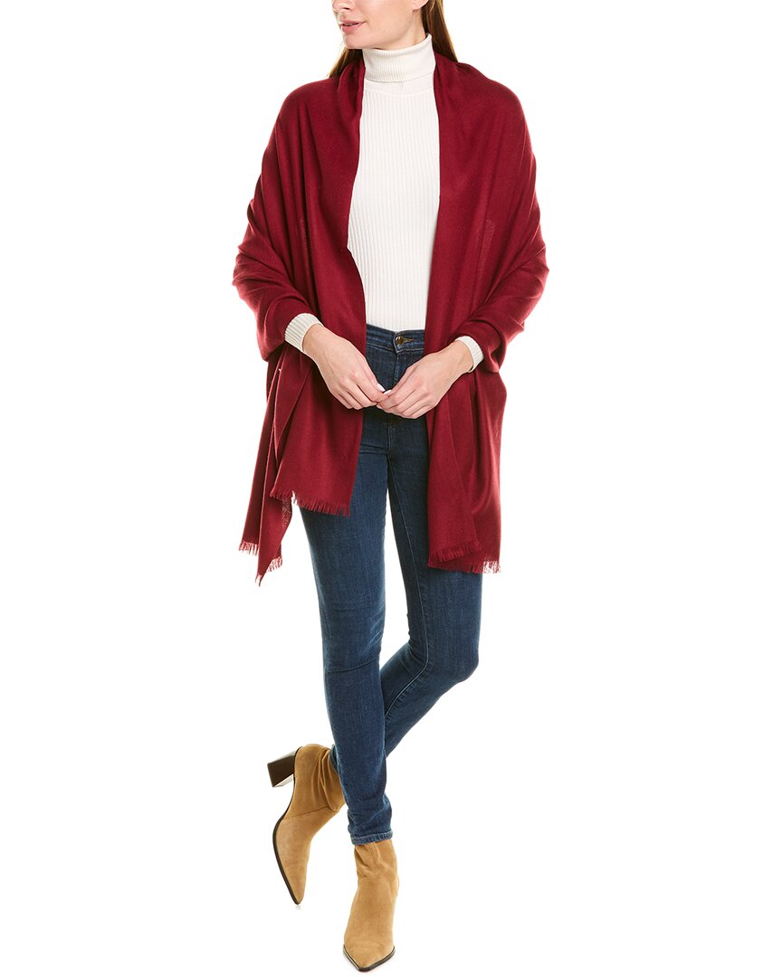 Amicale Cashmere | Womens | Solid Cashmere & Wool-Blend Wrap | Burgundy
