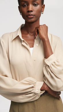 Vesey Blouse in Double Georgette | Sand