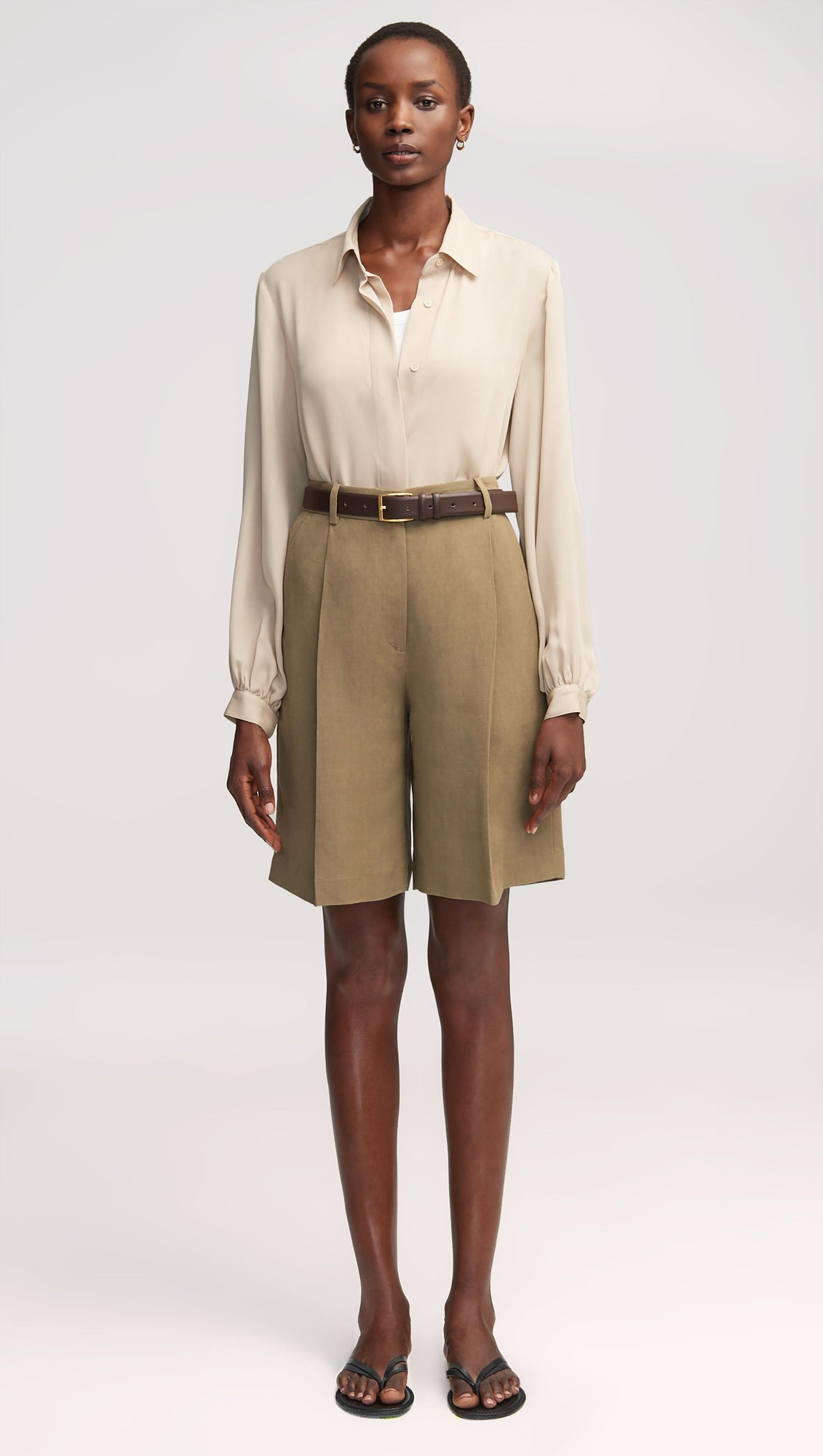 Vesey Blouse in Double Georgette | Sand