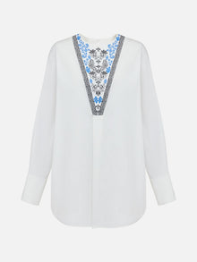 Loose Embroidered Shirt | White