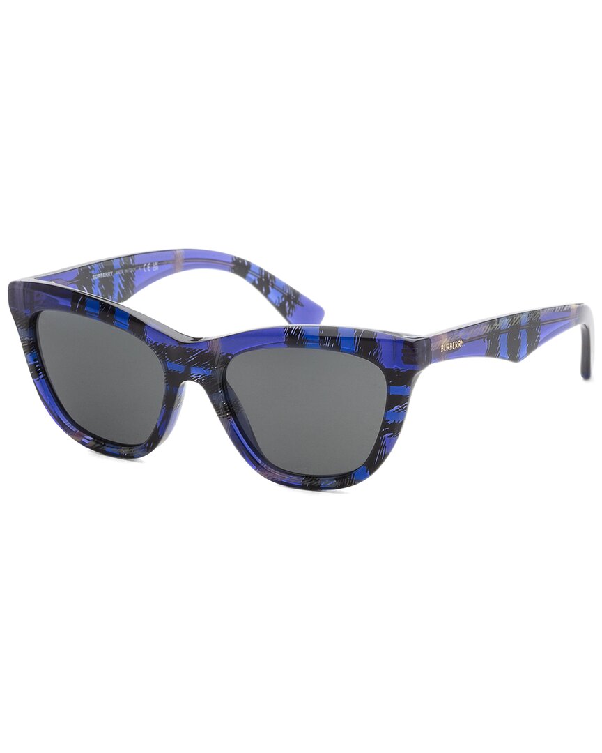 Burberry | Womens | 53mm Sunglasses | Check Violet | Dark Grey Lens
