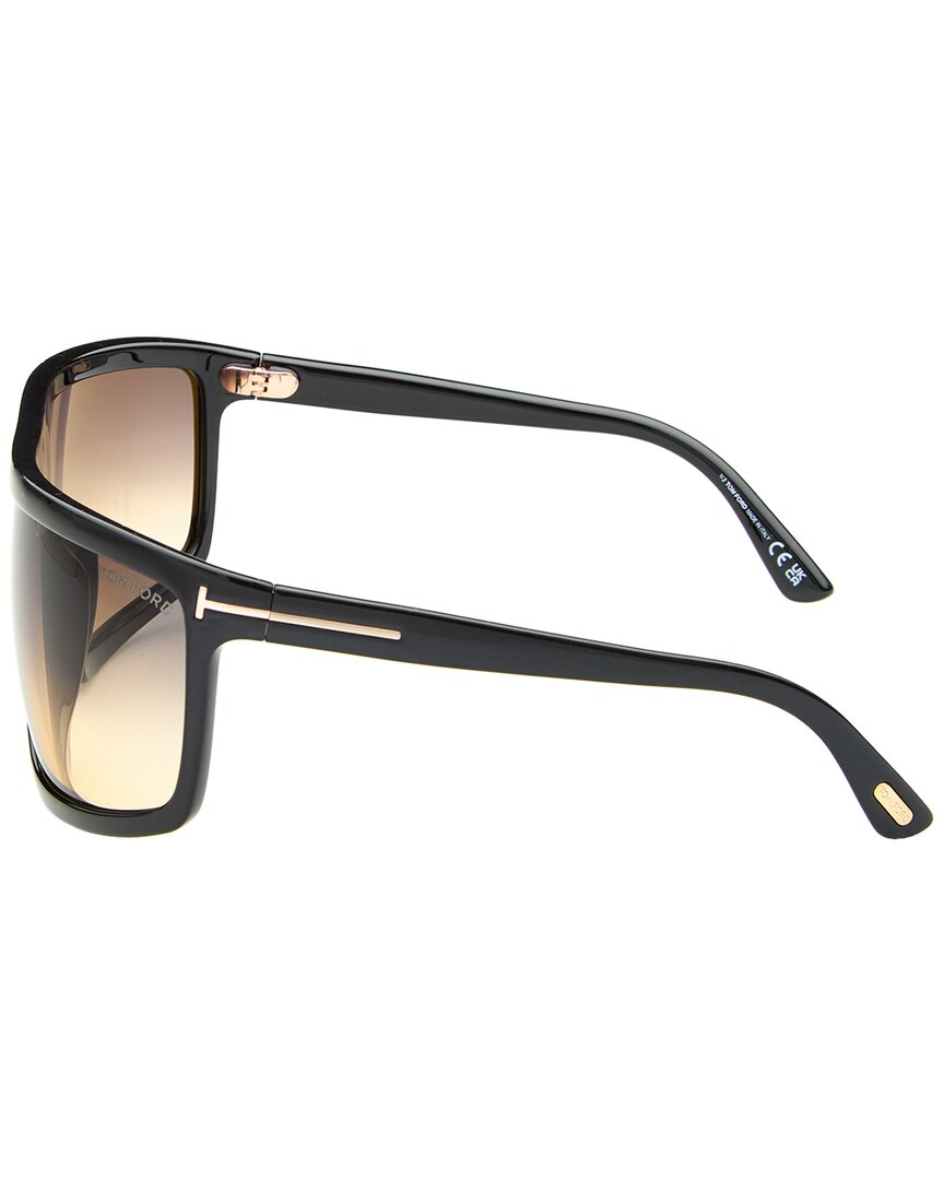 Tom Ford | Unisex | Clint 68mm Sunglasses | Shiny Black | Smoke Gradient Lens