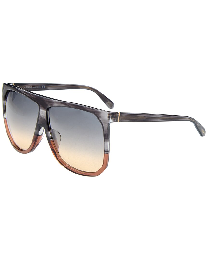Loewe | Womens | LW40001F 63mm Sunglasses | Grey Havana | Brown Gradient Lens
