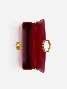 Hetian Jade Rotating Peony Button Bag | Red